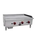SABA 36 in. Commercial Gas Griddle, 3 Burners, Stainless Steel thumbnail 1