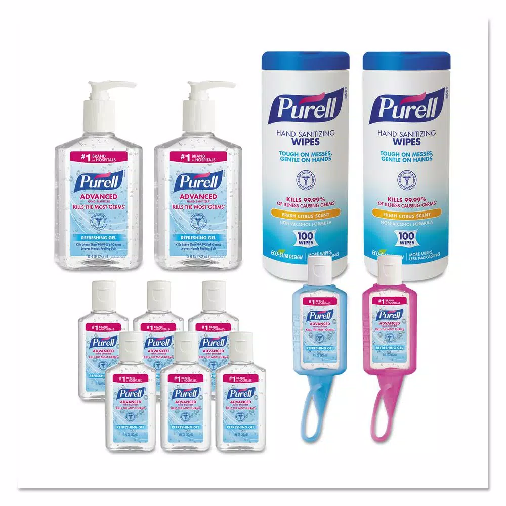 Purell Assorted Office Hand Sanitizer Starter Kit - Gel, Wipes & JellyWraps (6/Carton)
