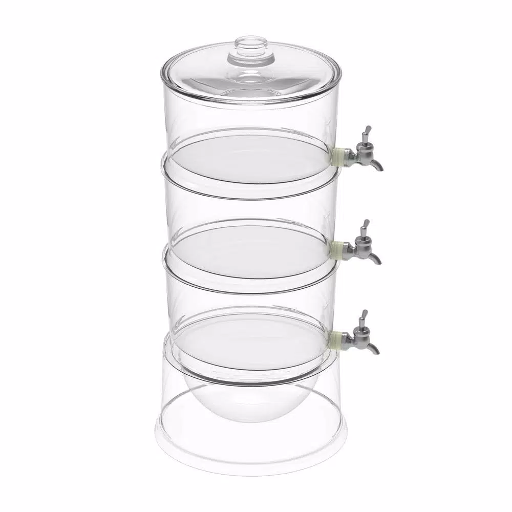Classic Cuisine 3-Tier Beverage Dispenser, 354 oz BPA-Free Plastic Drink Server with 4 Removable Spigots