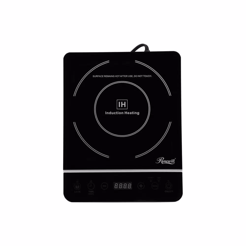 Rosewill 1800W Single Burner Induction Cooktop, 13 in. Black Hot Plate with Temperature Controls