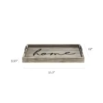 Elegant Designs Rustic Gray Wooden Decorative Serving Tray with Black Metal Handles thumbnail 4