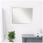 Amanti Art Corvino 33 in. W x 27 in. H Rectangular Beveled Edge Bathroom Vanity Mirror, Satin White thumbnail 8