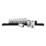 SUNEX TOOLS Sunex 11-Piece Inverted Star Socket Set with Rail, 1/4 in., 3/8 in., and 1/2 in. Drive, Chrome thumbnail 2