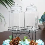 Gibson Home Party Duo Twin 4 Qt. Glass Beverage Dispenser Set with Stand thumbnail 2