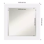 Amanti Art Corvino 25 in. Square White Matte Wood Framed Beveled Edge Bathroom Vanity Mirror thumbnail 5