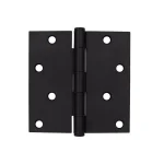 Everbilt 4 in. Matte Black Square Corner Smooth Action Butt Door Hinge, 3-Pack thumbnail 3