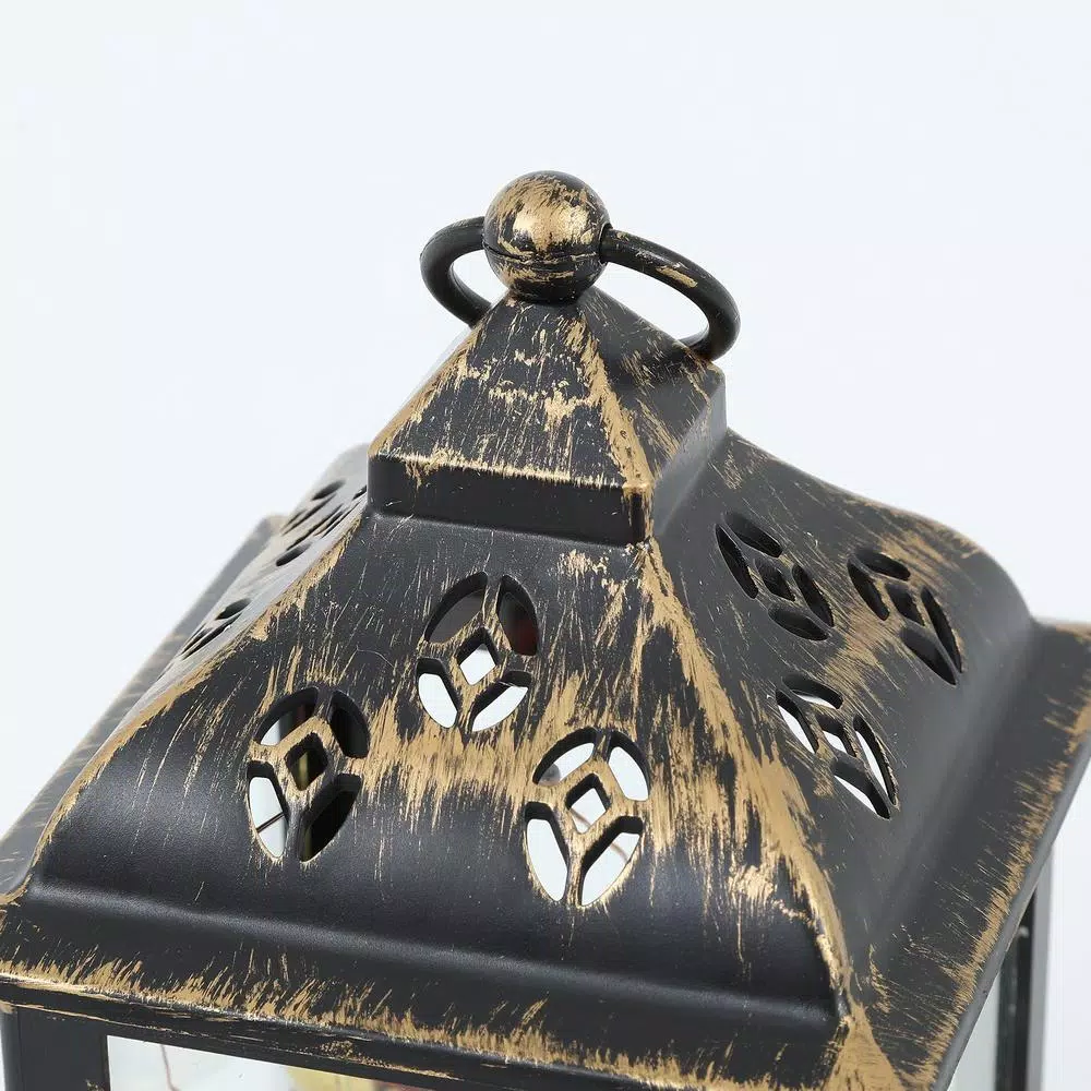Winsome House 10-Light RGB Color Changing LED Square Holiday Lantern with Christmas Ornaments