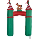 Fraser Hill Farm 10 ft. Santa's Toy Shop Archway Inflatable with White Lights thumbnail 7