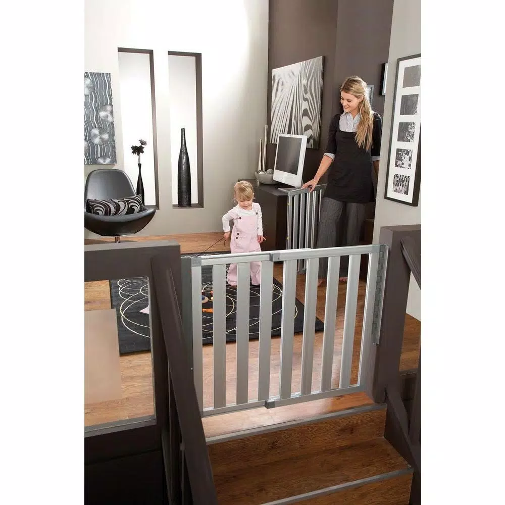 Munchkin Loft 30.5 in. Aluminum Hardware Mounted Safety Gate, Extra Wide 26.5-40 in.