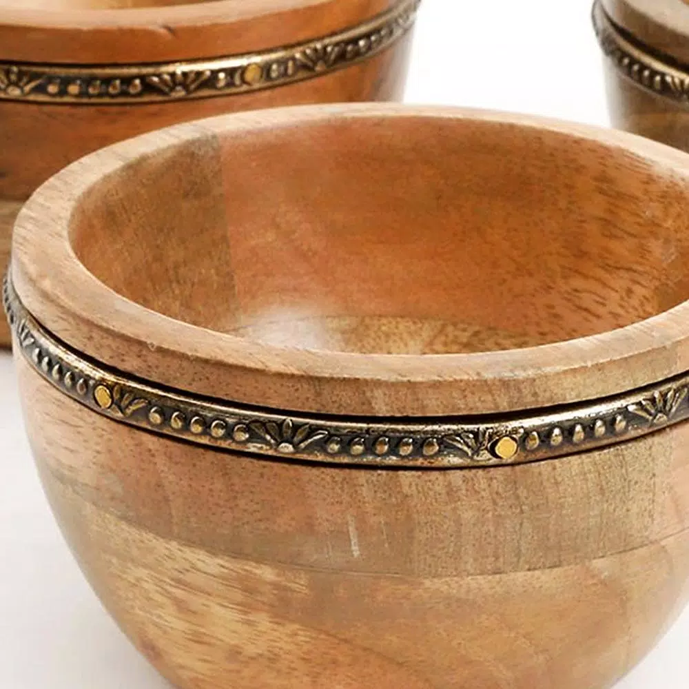 Gibson Elite Pinehurst 3-Piece Wood Condiment Bowls and Tray Set