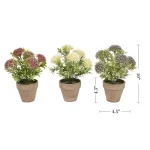 Pure Garden 10 in. Assorted Faux Flower Arrangement Set of 3 thumbnail 2
