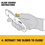 DEWALT Folding Retractable Utility Knife with Metal Body and Blade Storage thumbnail 9