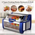 NutriChef 22 Qt Countertop Rotisserie & Grill Oven, 1200W, Blue thumbnail 4