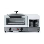 SPT 3-in-1 Breakfast Center 1450W Toaster Oven, Coffee Maker, and Griddle - White and Stainless Steel thumbnail 2
