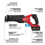 Milwaukee M18 FUEL ONE-KEY Reciprocating Saw Kit with Two 5.0 Ah Batteries and Charger thumbnail 7