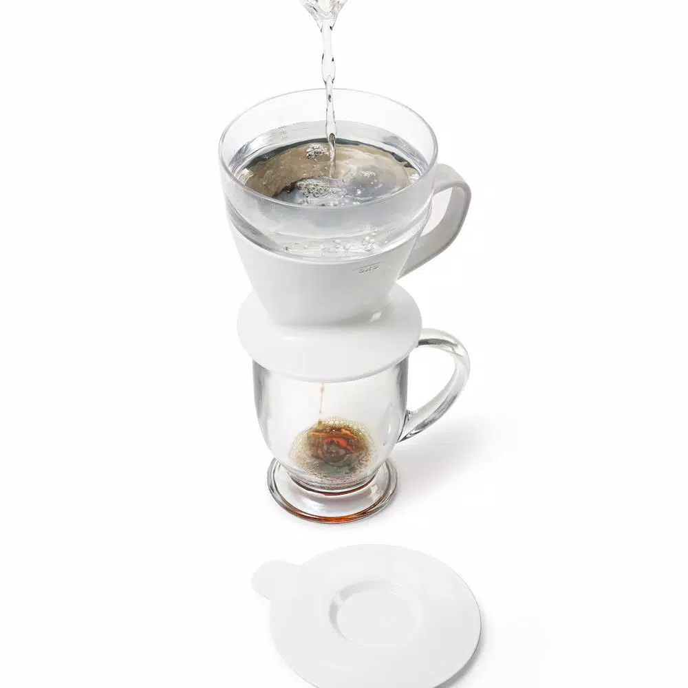 OXO Good Grips 1.5-Cup Pour-Over Coffee Maker with Water Tank, White