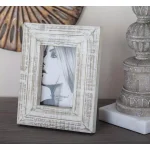 LITTON LANE 7 x 9 in. White Patina Rustic Mango Wood Picture Frame for 4x6 Photos thumbnail 1