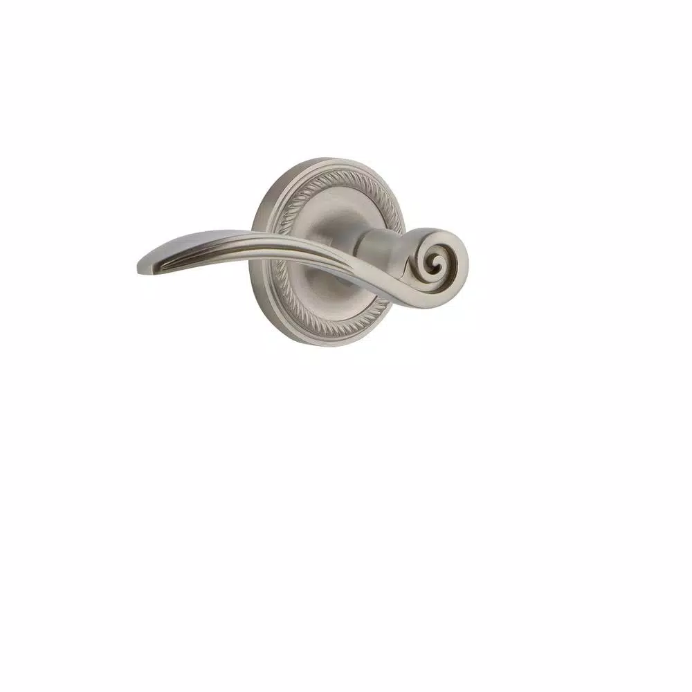 Nostalgic Warehouse Swan Single Dummy Door Lever with Rope Rosette, Satin Nickel