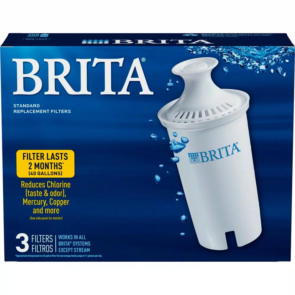 Brita Replacement Water Filter Cartridges for Water Pitchers and Dispensers, BPA Free, 3-Pack