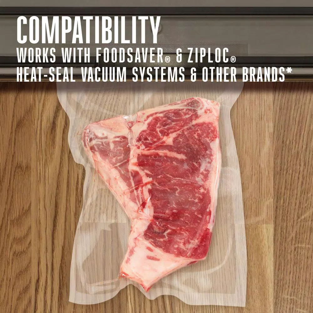Weston 8 in. x 12 in. Vacuum Sealer Bags, 100-Pack, Heavy Duty 3.0 Mil BPA Free Plastic