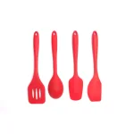 Core Kitchen Essential Red Silicone Kitchen Utensil Set, 4-Piece Non-Stick Cooking Tools thumbnail 1