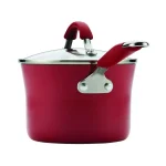 Rachael Ray Cucina 2-Qt. Aluminum Nonstick Saucepan with Glass Lid, Cranberry Red thumbnail 3