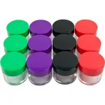 Stalwart 12-Piece 20 mL Clear Plastic Storage Jars with Color-Coded Lids thumbnail 1