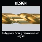 Makita 1/8 in. Titanium Coated HSS Twist Drill Bit with 1/4 in. Hex Shank thumbnail 3