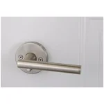 Design House Eastport Satin Nickel Privacy Lever Door Handle for Bed/Bath thumbnail 6