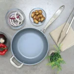 Chantal Induction 21 Steel 3 Qt. Stainless Steel Ceramic Nonstick Saute Pan, Brushed Stainless Steel thumbnail 2