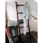 MGP 66 in. Teak Log Ladder Rustic Towel Rack & Display Stand thumbnail 2