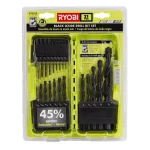 Ryobi 21-Piece Black Oxide Drill Bit Set, High Speed Steel Twist Bits thumbnail 1