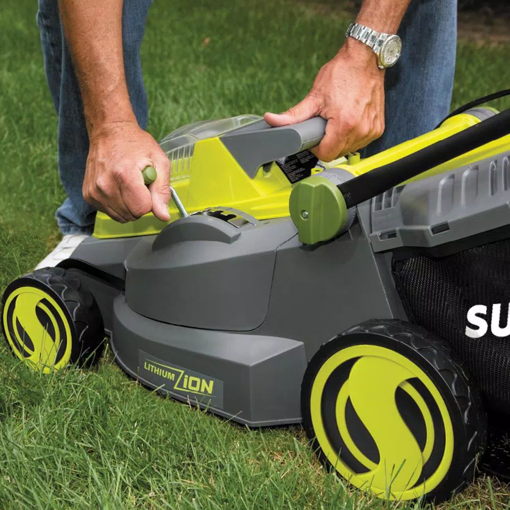 Sun Joe iON16LM 40V Cordless 16 in. Walk Behind Push Mower Kit with 4.0 Ah Battery and Charger