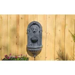 Kenroy Home Royal Resin Wall Fountain with Lion Head Design and LED Light, Zinc Finish thumbnail 12