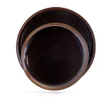 Elama Midnight Beach 16-Piece Metallic Black Stoneware Dinnerware Set, Service for 4 thumbnail 3