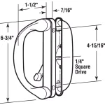 Prime-Line White Diecast Sliding Patio Door Handle with Latch, Reversible Mortise Style thumbnail 2