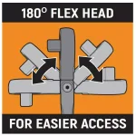 GEARWRENCH 1/2 in. Drive 90-Tooth Locking Flex Head Teardrop Ratchet thumbnail 9