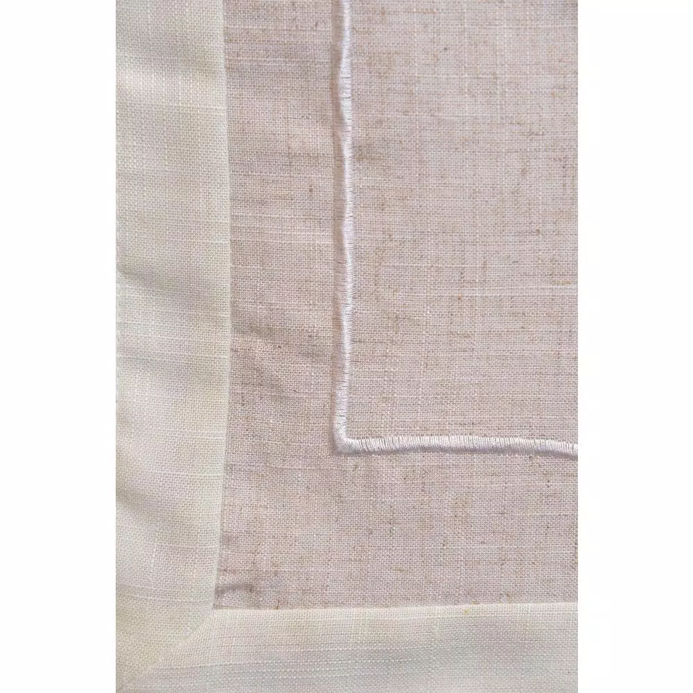 Lintex Harper Border Linen Look Table Runner, 13 x 72 in, Ivory