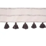 3R Studios Grey Striped Cotton Woven Throw Blanket with Tassels thumbnail 4