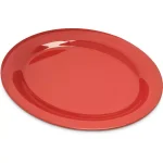 Carlisle Durus 12-Pack Sunset Orange Melamine Oval Platter Trays, 12 x 9 in. thumbnail 1