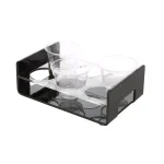 Mind Reader Black Acrylic 6-Slot Cup Holder Serving Tray with Cutout Handles thumbnail 6
