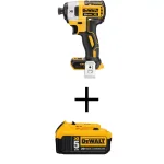 DEWALT 20V MAX XR Brushless 3-Speed 1/4 in. Impact Driver Kit with (1) 5.0 Ah Battery thumbnail 1