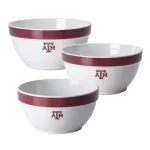 College Kitchen Collection Texas A&M Aggies 3-Piece Nesting Party Bowl Set, Maroon Melamine thumbnail 1