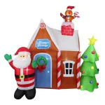 JOYDECOR 7 ft. Santa Claus & Gingerbread House Christmas Inflatable with LED Lights thumbnail 7