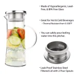 Classic Cuisine 50 oz. Borosilicate Glass Pitcher with Stainless Steel Filter Lid thumbnail 4