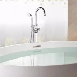 Vanity Art 48 in. Freestanding Single-Handle Claw Foot Tub Faucet with Hand Shower, Polished Chrome thumbnail 2