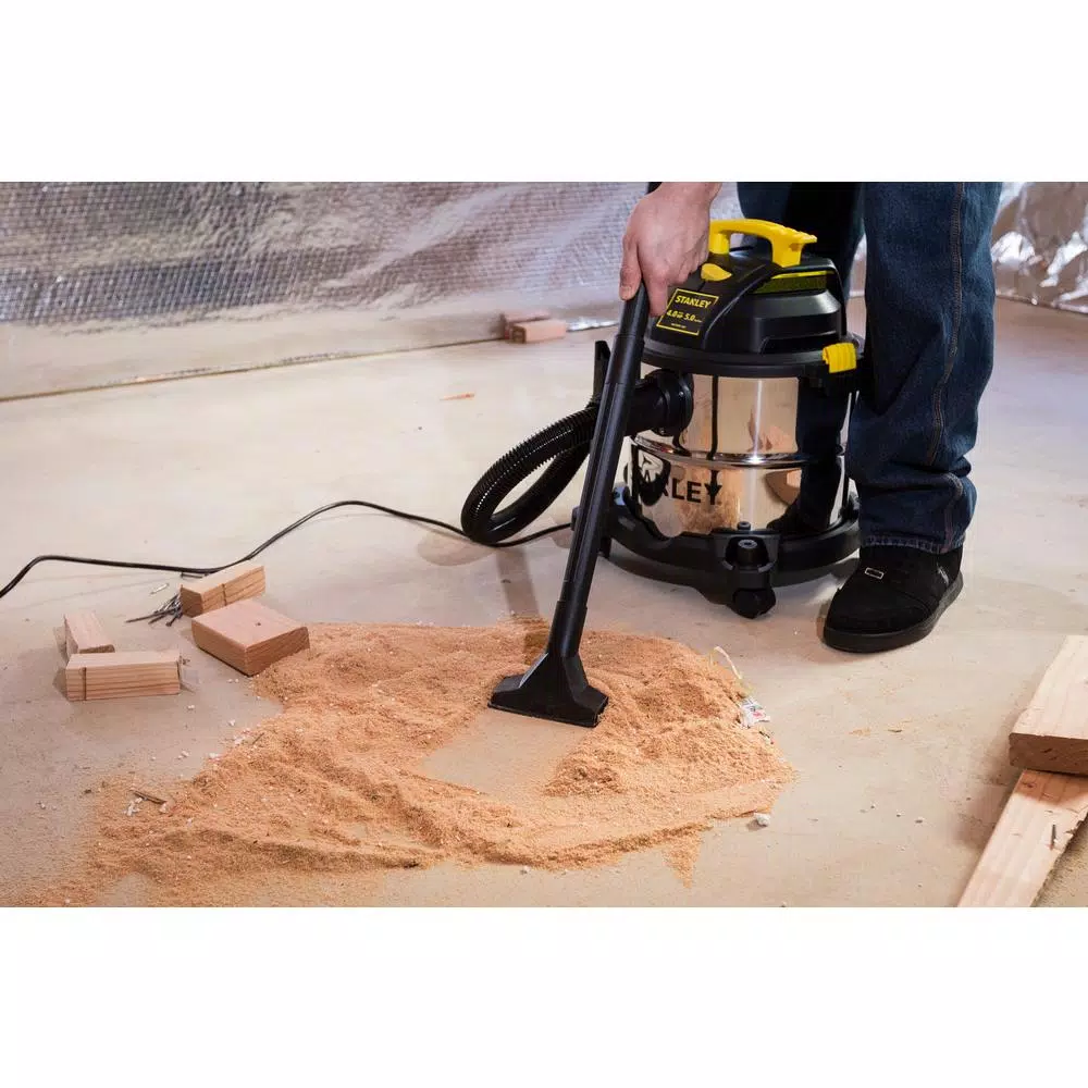 Stanley 5 Gal. Stainless Steel Wet/Dry Vacuum, 4.0 Peak HP, 85 CFM