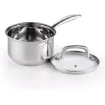 Cook N Home 2 qt. Stainless Steel Saucepan with Tempered Glass Lid thumbnail 2