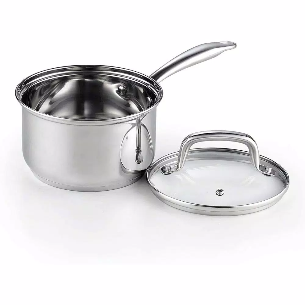 Cook N Home 2 qt. Stainless Steel Saucepan with Tempered Glass Lid