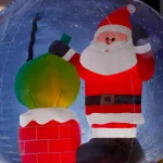 Airblown Gemmy Airblown 5.5 ft. Inflatable Snow Globe Santa on Rooftop with Projection Lighting thumbnail 4